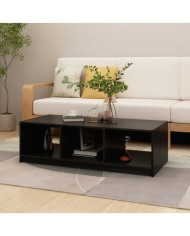 Table basse noir 110x50x34 cm bois de pin massif | Mobilier & Déco