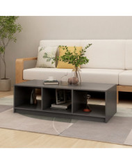 Table basse gris 110x50x34 cm bois de pin massif | Mobilier & Déco