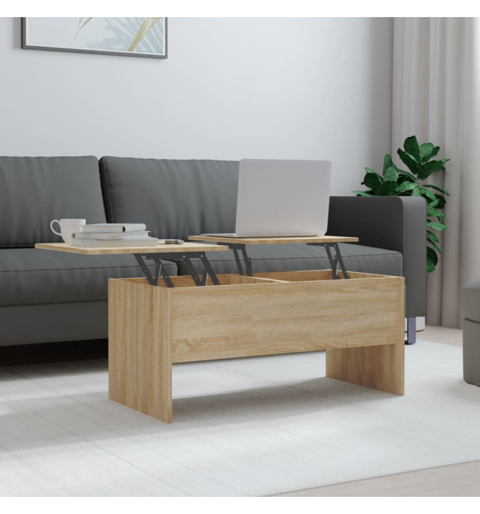 Table basse chêne sonoma 102x50,5x46,5 cm bois d'ingénierie | Mobilier & Déco