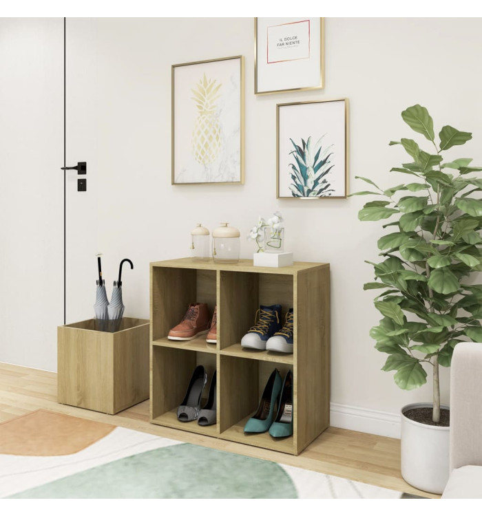 Armoire à chaussures d’entrée chêne sonoma bois ingénierie | Mobilier & Déco