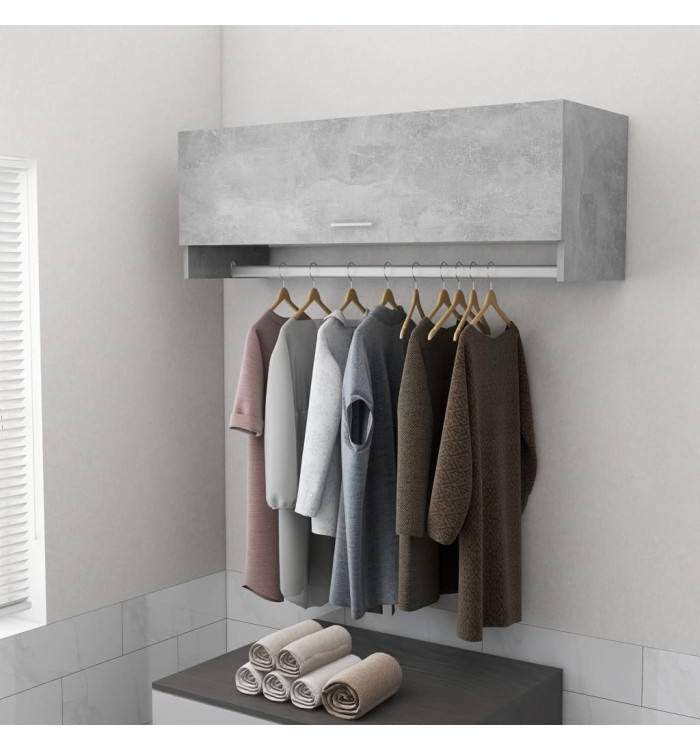 Garde-robe gris béton 100x32,5x35 cm bois d'ingénierie | Mobilier & Déco