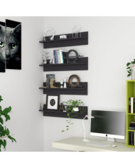 Étagères murales 4 pcs gris 80x11,5x18 cm bois d'ingénierie | Mobilier & Déco
