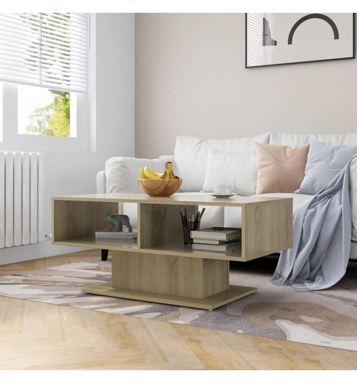 Table basse chêne sonoma 103,5x50x44,5 cm bois d'ingénierie | Mobilier & Déco