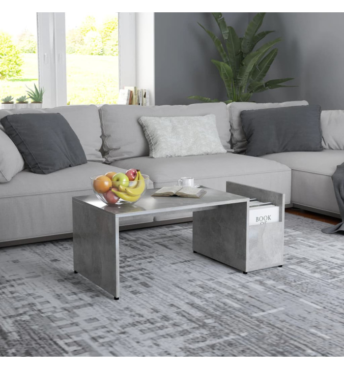 Table basse Gris béton 90x45x35 cm bois d’ingénierie | Mobilier & Déco