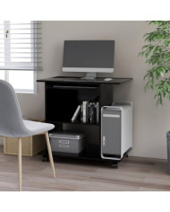Bureau d'ordinateur Noir 80x50x75 cm Bois d'ingénierie | Mobilier & Déco