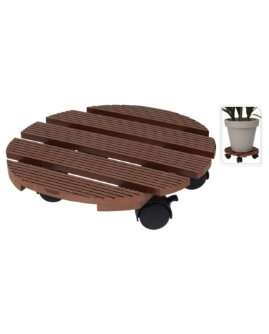 ProGarden Chariot à plantes rond 29 cm marron | Mobilier & Déco