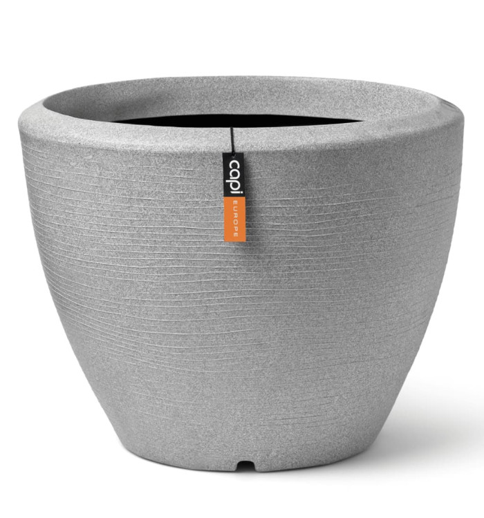 Capi Pot à plantes conique bas Arc Granite 48x35 cm Ivoire | Mobilier & Déco