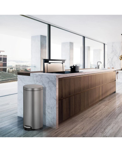 EKO Poubelle à pédale Serene 30 L Platine | Mobilier & Déco