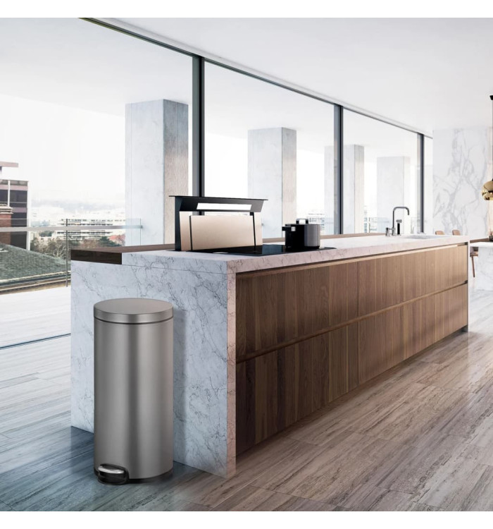 EKO Poubelle à pédale Serene 30 L Platine | Mobilier & Déco