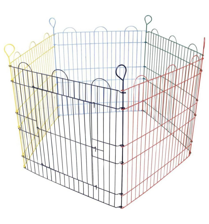 FLAMINGO Aire de jeu pour lapins 5 pcs Pentagon 90x60 cm Multicolore | Mobilier & Déco