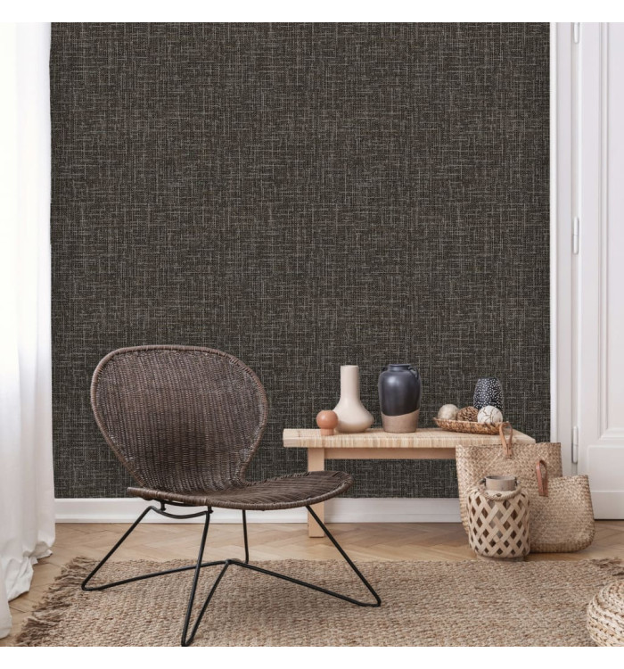 DUTCH WALLCOVERINGS Papier peint Motif de fil Noir | Mobilier & Déco