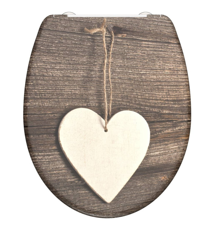 SCHÜTTE Siège de toilette avec fermeture en douceur WOOD HEART imprimé | Mobilier & Déco
