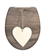 SCHÜTTE Siège de toilette avec fermeture en douceur WOOD HEART imprimé | Mobilier & Déco