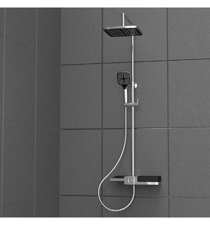 SCHÜTTE Ensemble de douche au-dessus de tête BLUEPERL Chrome | Mobilier & Déco