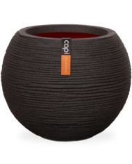 Capi Pot à fleurs Nature Rib rond 62x48 cm noir KBLR271 | Mobilier & Déco