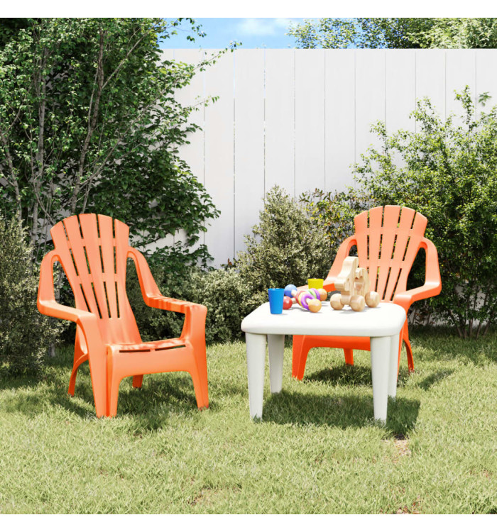 Chaises de jardin pour enfants lot de 2 orange 37x34x44 cm PP | Mobilier & Déco