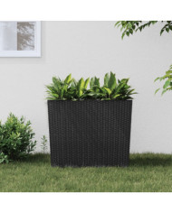 Jardinière et intérieur amovible anthracite 12 /44 L rotin PP | Mobilier & Déco