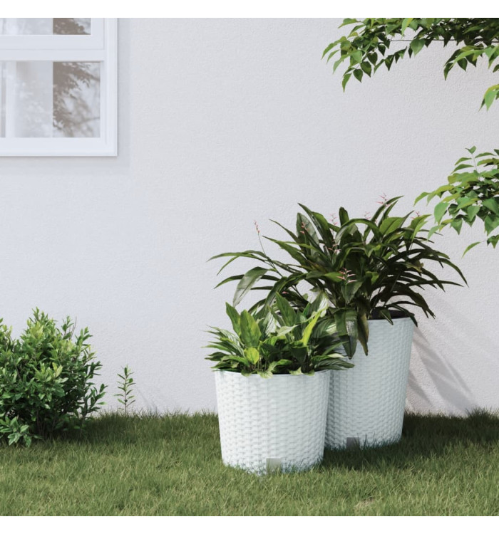 Jardinière et intérieur amovible blanc 15 /15,3 L rotin PP | Mobilier & Déco
