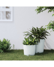 Jardinière et intérieur amovible blanc 15 /15,3 L rotin PP | Mobilier & Déco
