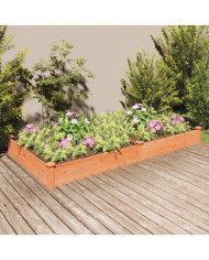 Lit surélevé de jardin doublure 240x120x25 cm bois massif sapin | Mobilier & Déco