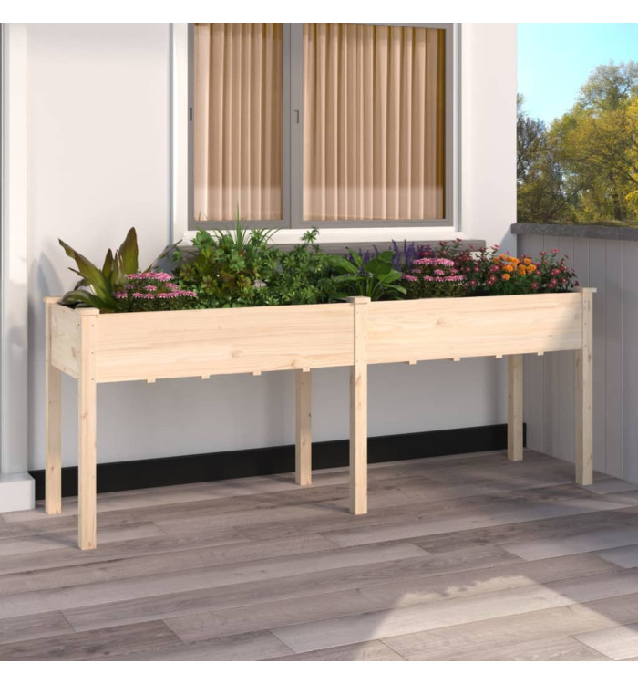 Jardinière avec doublure 203x53x76 cm bois massif de sapin | Mobilier & Déco