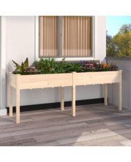 Jardinière avec doublure 203x53x76 cm bois massif de sapin | Mobilier & Déco