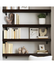 Étagère murale marron foncé 100x20x6cm bois chêne massif traité | Mobilier & Déco