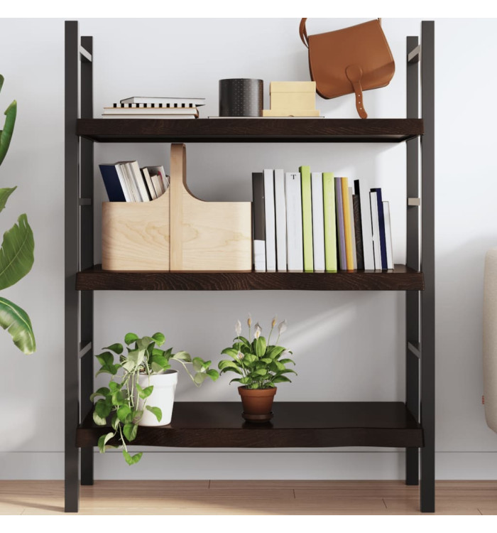 Étagère murale marron foncé bois chêne massif traité | Mobilier & Déco