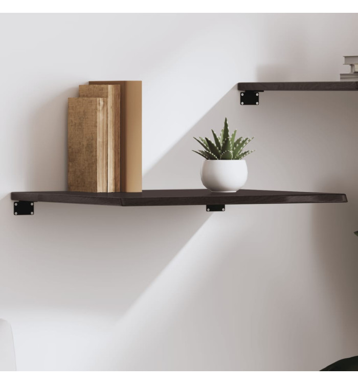 Étagère murale marron foncé 60x60x2 cm bois chêne massif traité | Mobilier & Déco