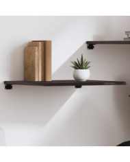 Étagère murale marron foncé 60x60x2 cm bois chêne massif traité | Mobilier & Déco