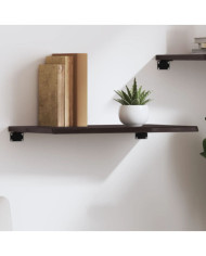 Étagère murale marron foncé 60x40x2 cm bois chêne massif traité | Mobilier & Déco