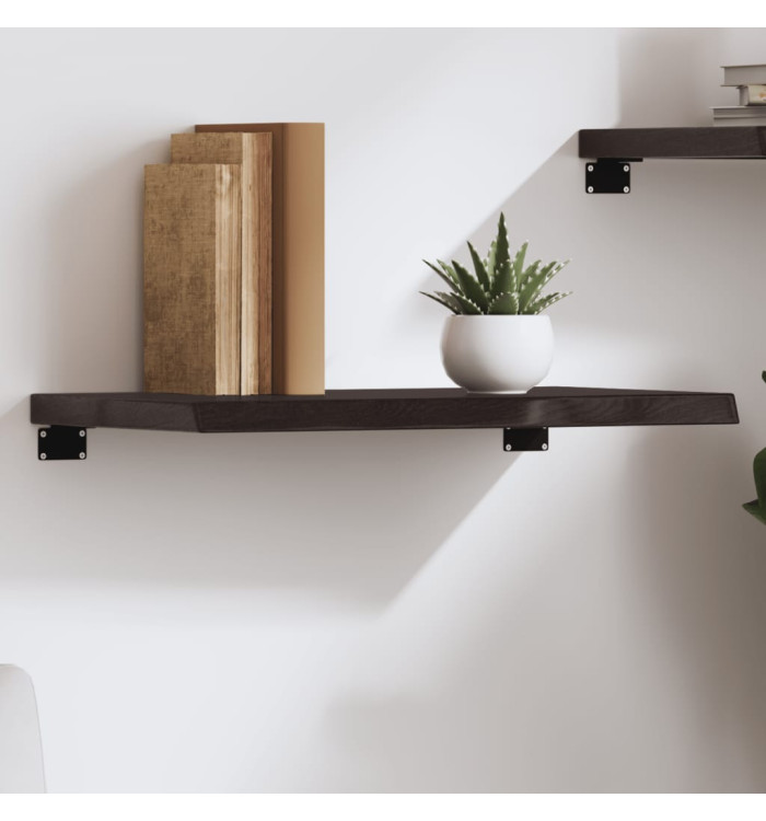 Étagère murale marron foncé bois chêne massif traité | Mobilier & Déco