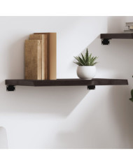 Étagère murale marron foncé bois chêne massif traité | Mobilier & Déco
