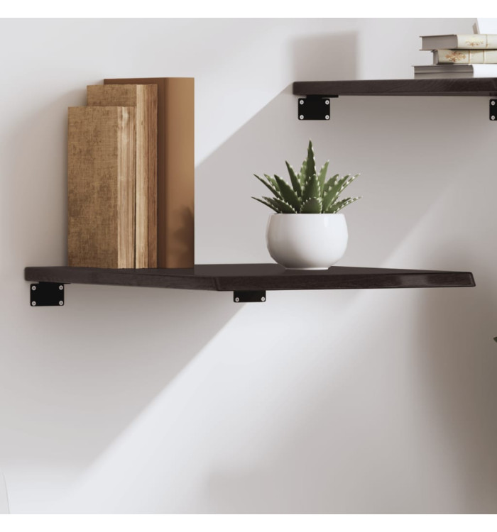 Étagère murale marron foncé 40x50x2 cm bois chêne massif traité | Mobilier & Déco
