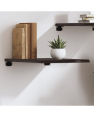 Étagère murale marron foncé 40x50x2 cm bois chêne massif traité | Mobilier & Déco