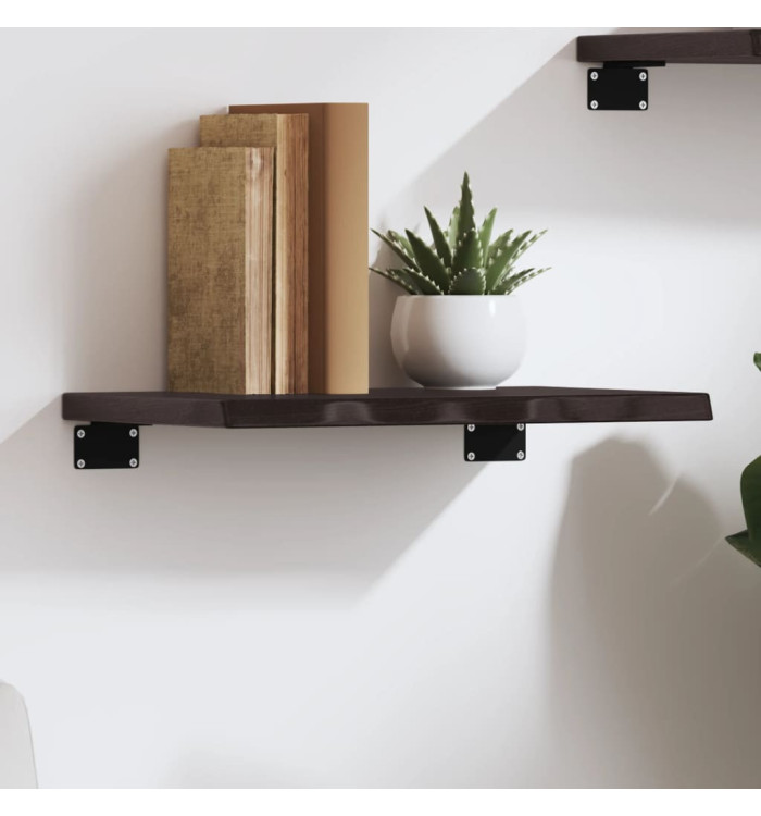 Étagère murale marron foncé 40x30x2 cm bois chêne massif traité | Mobilier & Déco