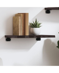 Étagère murale marron foncé 40x30x2 cm bois chêne massif traité | Mobilier & Déco