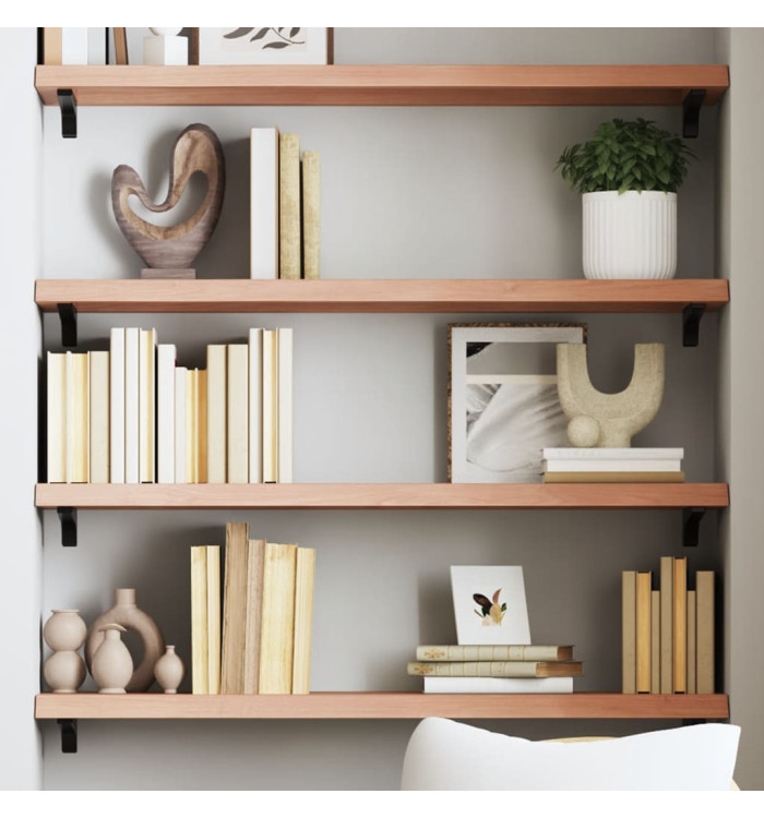 Étagère murale marron clair bois chêne massif traité | Mobilier & Déco