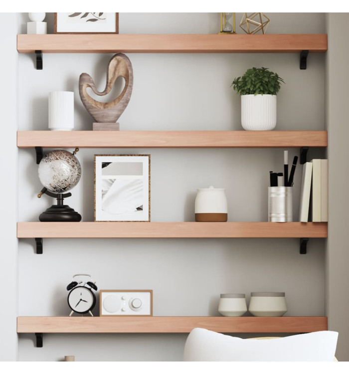 Étagère murale marron clair 100x10x6cm bois chêne massif traité | Mobilier & Déco