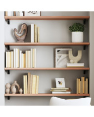Étagère murale marron clair 80x30x2 cm bois chêne massif traité | Mobilier & Déco