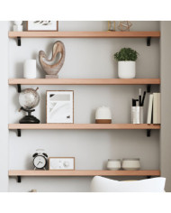 Étagère murale marron clair 80x10x4 cm bois chêne massif traité | Mobilier & Déco