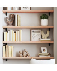 Étagère murale 100x20x4 cm bois de chêne massif non traité | Mobilier & Déco