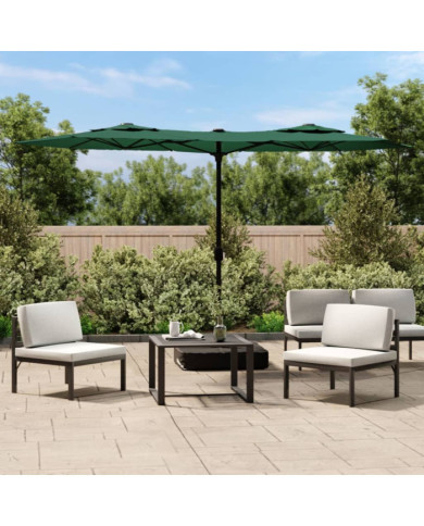 Parasol de jardin à double tête vert 316x240 cm | Mobilier & Déco