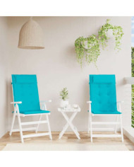 Coussins de chaise à dossier haut lot de 2 turquoise | Mobilier & Déco