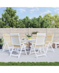 Coussins de chaise à dossier haut lot de 6 beige tissu oxford | Mobilier & Déco