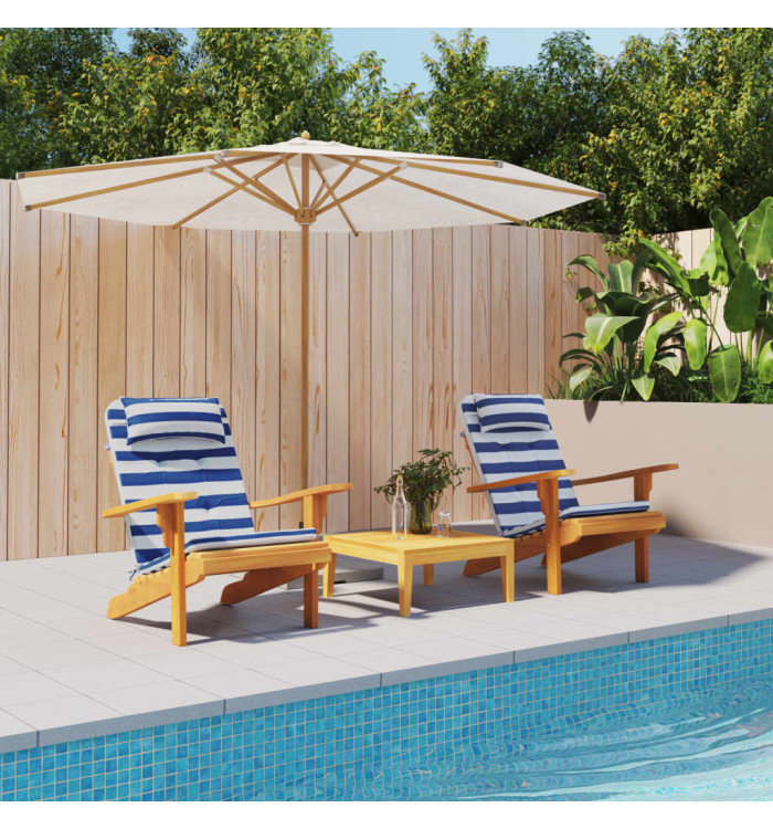 Coussins de chaise adirondack lot de 2 rayures bleu/blanc | Mobilier & Déco