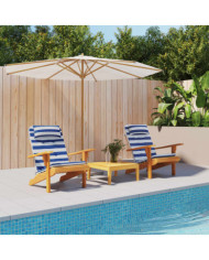 Coussins de chaise adirondack lot de 2 rayures bleu/blanc | Mobilier & Déco