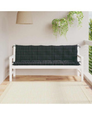 Coussins de banc de jardin lot de 2 motif à carreaux noir | Mobilier & Déco
