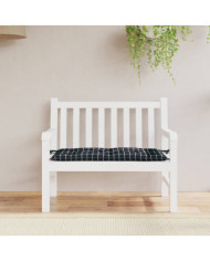 Coussin de banc de jardin carreaux noir 100x50x7cm tissu oxford | Mobilier & Déco