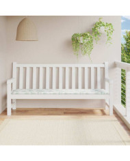 Coussin de banc de jardin motif de feuilles 200x50x4 cm tissu | Mobilier & Déco